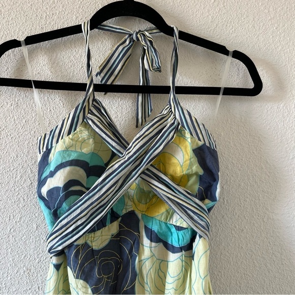 Hype Women’s Halter Dress Sz 16 Yellow Green Frill A-line Summer Party - Picture 1 of 15